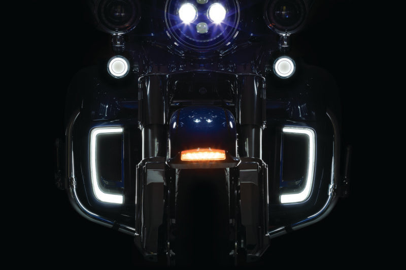 Kuryakyn Tracer L.E.D. Front Turn Signal Insert, White/Amber Light, Smoke Lens 1157 Kuryakyn Bulbs AXOPROS