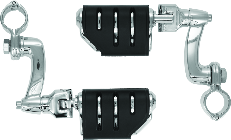 Kuryakyn Trident Dually Longhorn Offset 1-1/4inch Clamp Chrome Kuryakyn Footpegs AXOPROS