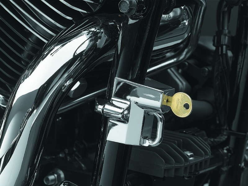 Kuryakyn Universal Helmet Lock 1-1/4in-1-1/2in Mount Chrome Kuryakyn Helmets and Accessories AXOPROS