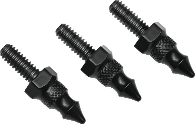 Kuryakyn Windshield Mount Spikes 1/4-20X5/8in 96-13 FLH Touring Black Kuryakyn Hardware Kits - Other AXOPROS