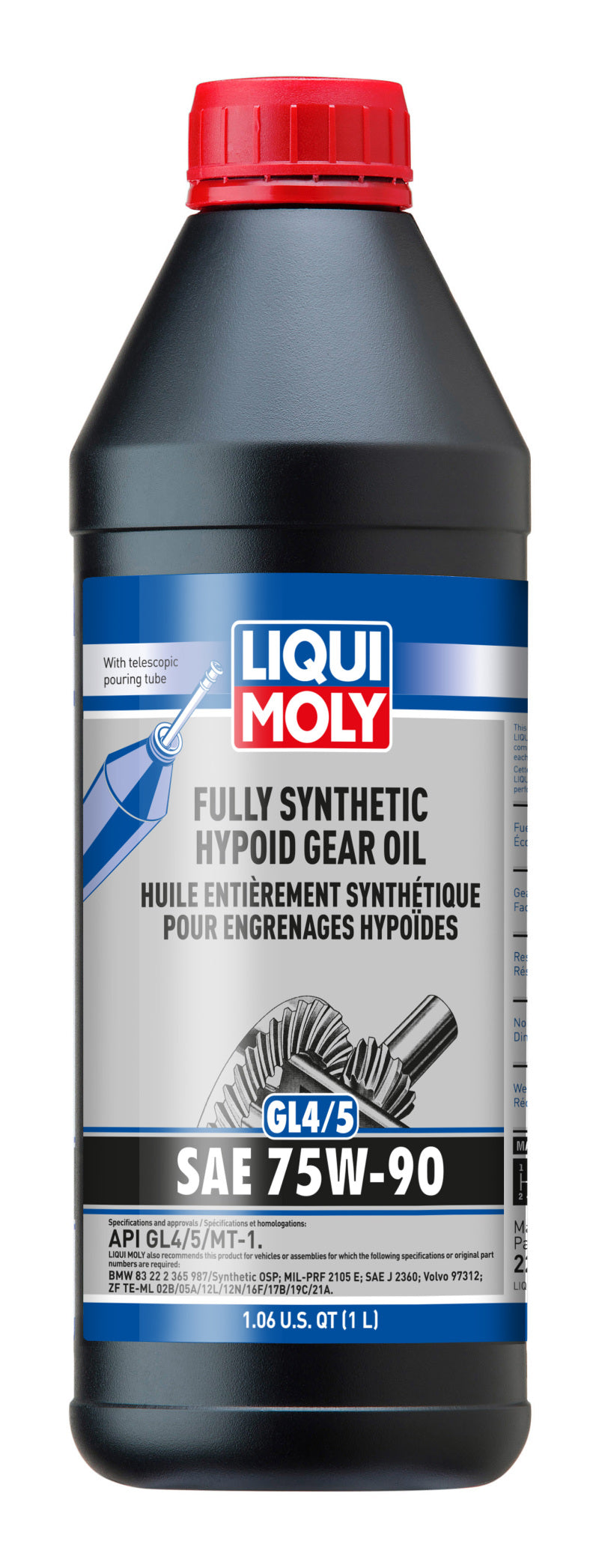LIQUI MOLY 1L Fully Synthetic Hypoid Gear Oil (GL4/5) 75W90 LIQUI MOLY Gear Oils AXOPROS