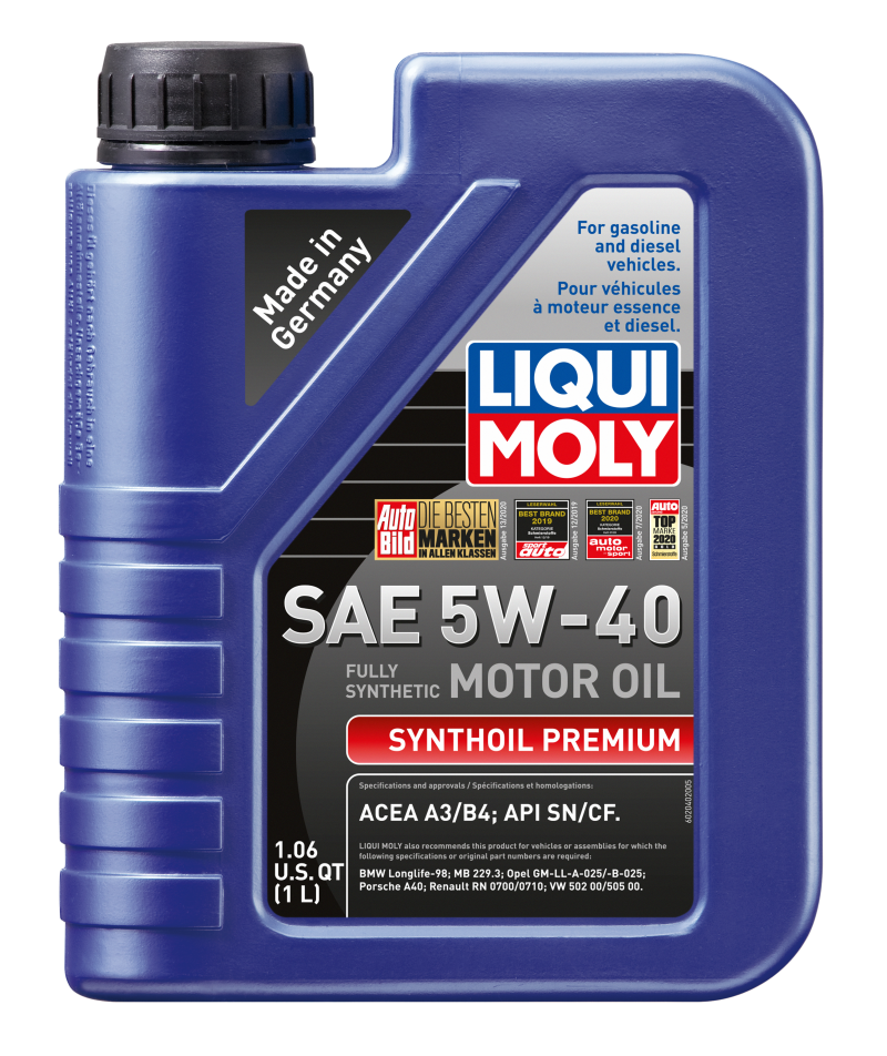 LIQUI MOLY 1L Synthoil Premium Motor Oil SAE 5W40 LIQUI MOLY Motor Oils AXOPROS