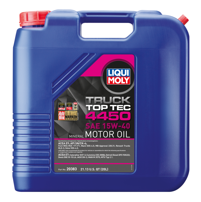 LIQUI MOLY 20L Top Tec Truck 4450 Motor Oil SAE 15W40 LIQUI MOLY Motor Oils AXOPROS