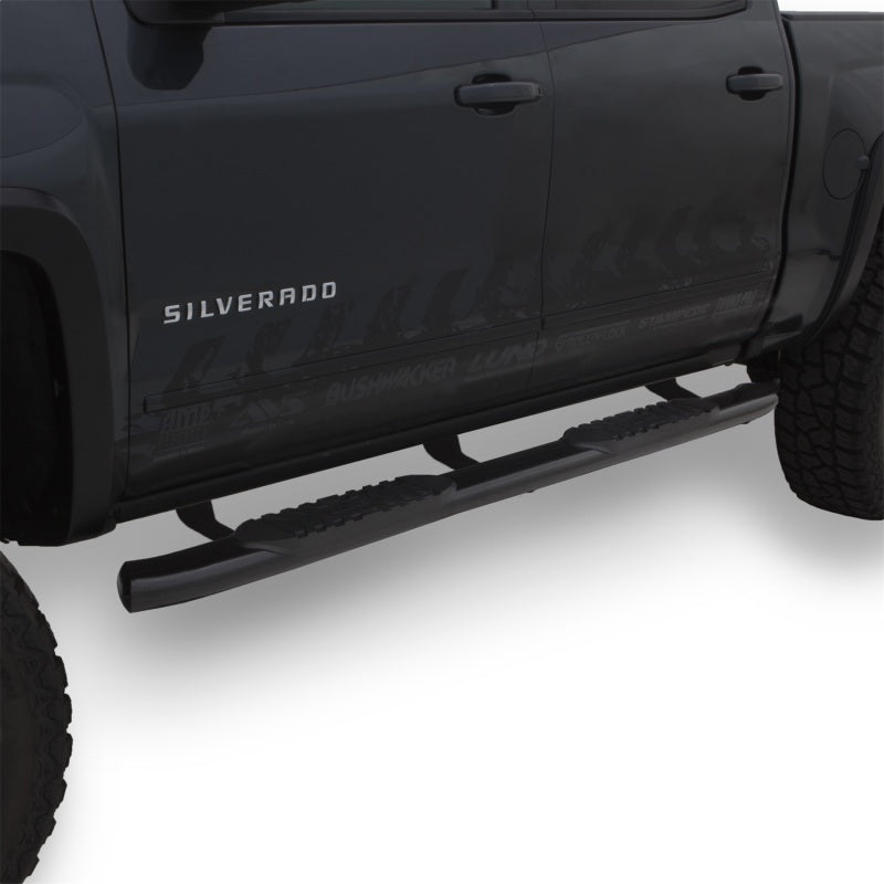 Lund 2019 Chevrolet Silverado 1500 Crew Cab 5in Oval Curved Steel Nerf Bars - Black LUND Nerf Bars AXOPROS