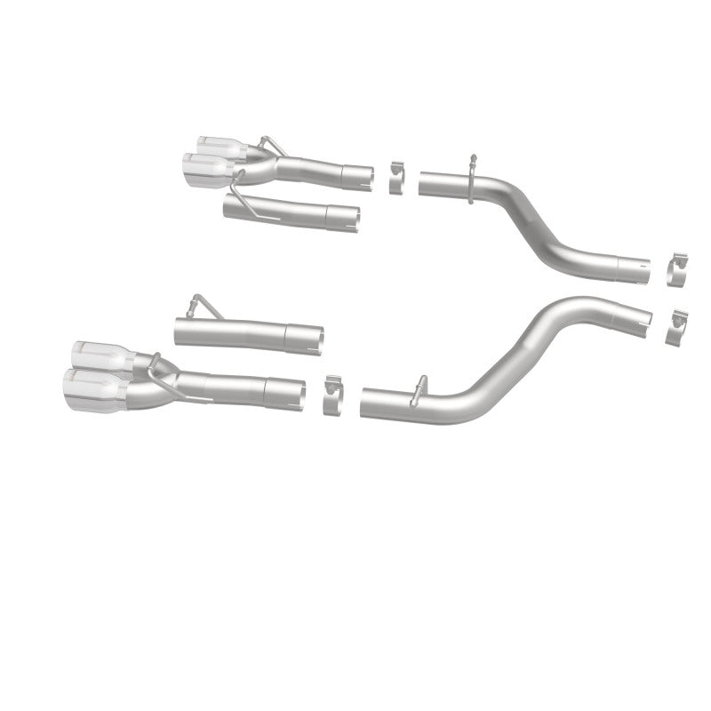 MagnaFlow Axle-Back, SS, 2.5in, Quad Split Rear 3.5in Tip 2015 Dodge Challenger 3.6L V6 Magnaflow Axle Back AXOPROS