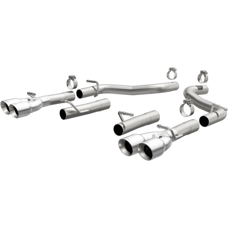 MagnaFlow Axle-Back, SS, 2.5in, Quad Split Rear 3.5in Tip 2015 Dodge Challenger 3.6L V6 Magnaflow Axle Back AXOPROS