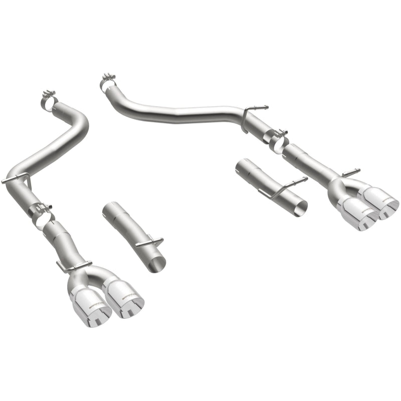 MagnaFlow Axle-Back, SS, 2.5in, Quad Split Rear 3.5in Tip 2015 Dodge Challenger 3.6L V6 Magnaflow Axle Back AXOPROS