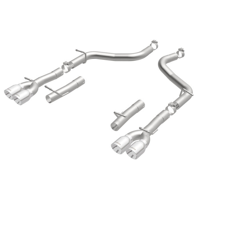 MagnaFlow Axle-Back, SS, 2.5in, Quad Split Rear 3.5in Tip 2015 Dodge Challenger 3.6L V6 Magnaflow Axle Back AXOPROS