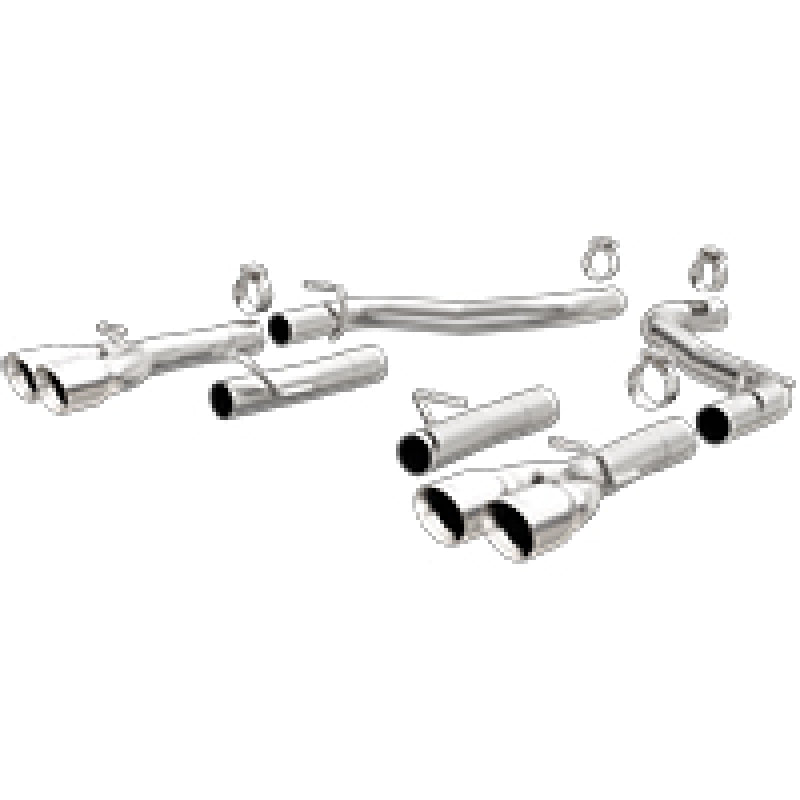 MagnaFlow Axle-Back, SS, 2.5in, Quad Split Rear 3.5in Tip 2015 Dodge Challenger 3.6L V6 Magnaflow Axle Back AXOPROS