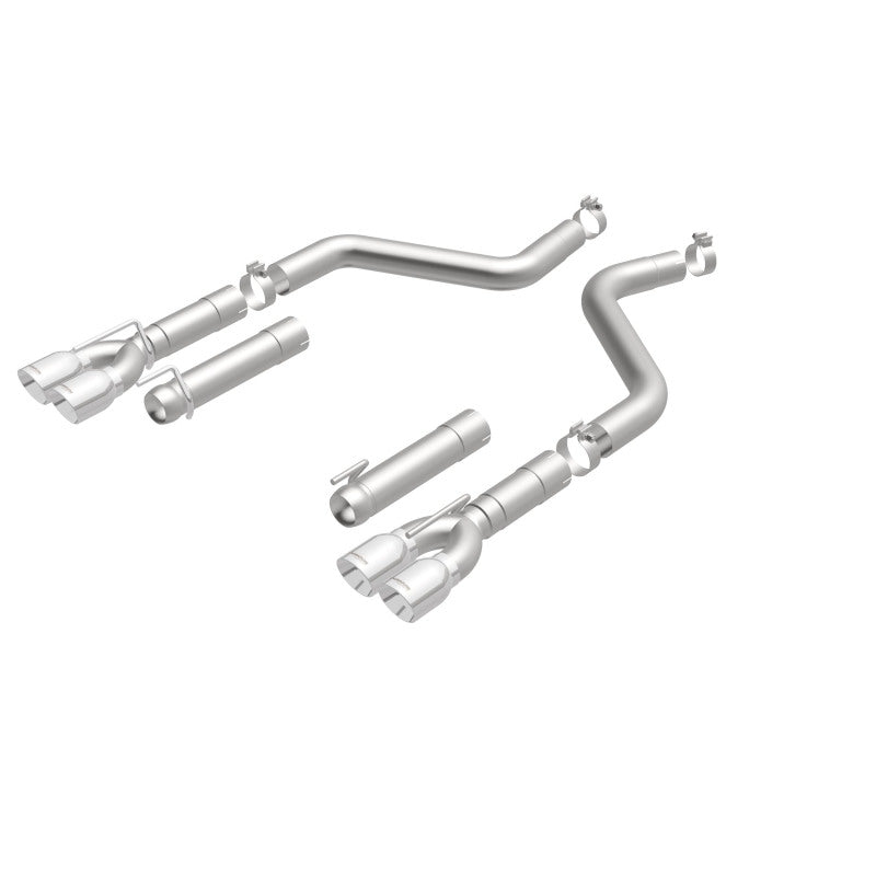 MagnaFlow Axle-Back, SS, 3in, Quad Split Rear 3.5 Tips 2015 Dodge Challenger incl SRT Hellcat Magnaflow Catback AXOPROS