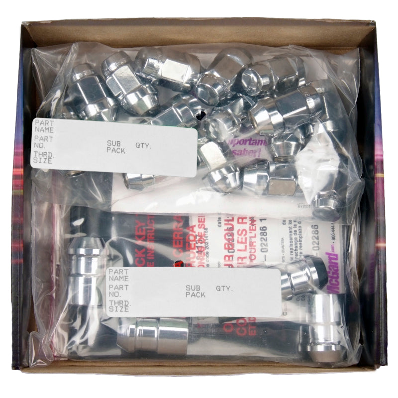 McGard 5 Lug Hex Install Kit w/Locks (Cone Seat Nut / Bulge) M12X1.5 / 3/4 Hex / 1.45in L - Chrome McGard Lug Nuts  AXOPROS