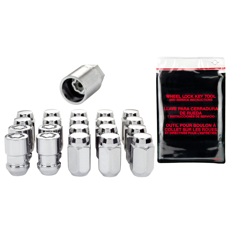 McGard 5 Lug Hex Install Kit w/Locks (Cone Seat Nut) M12X1.5 / 13/16 Hex / 1.5in. Length - Chrome McGard Lug Nuts  AXOPROS