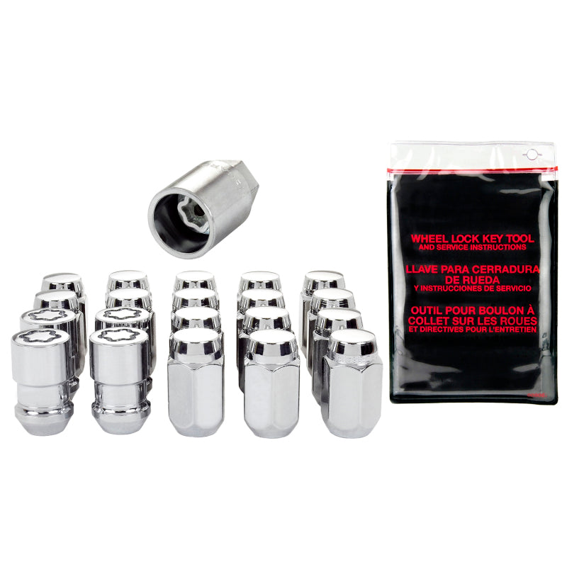 McGard 5 Lug Hex Install Kit w/Locks (Cone Seat Nut) M12X1.5 / 13/16 Hex / 1.5in. Length - Chrome McGard Lug Nuts  AXOPROS
