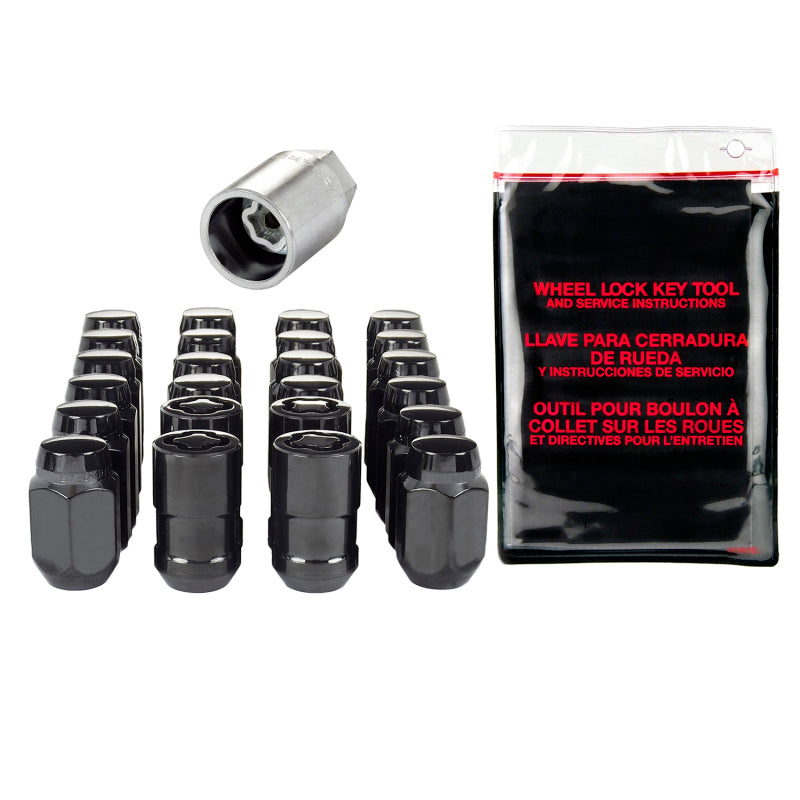 McGard 6 Lug Hex Install Kit w/Locks (Cone Seat Nut) M12X1.5 / 13/16 Hex / 1.5in. Length - Black McGard Lug Nuts  AXOPROS