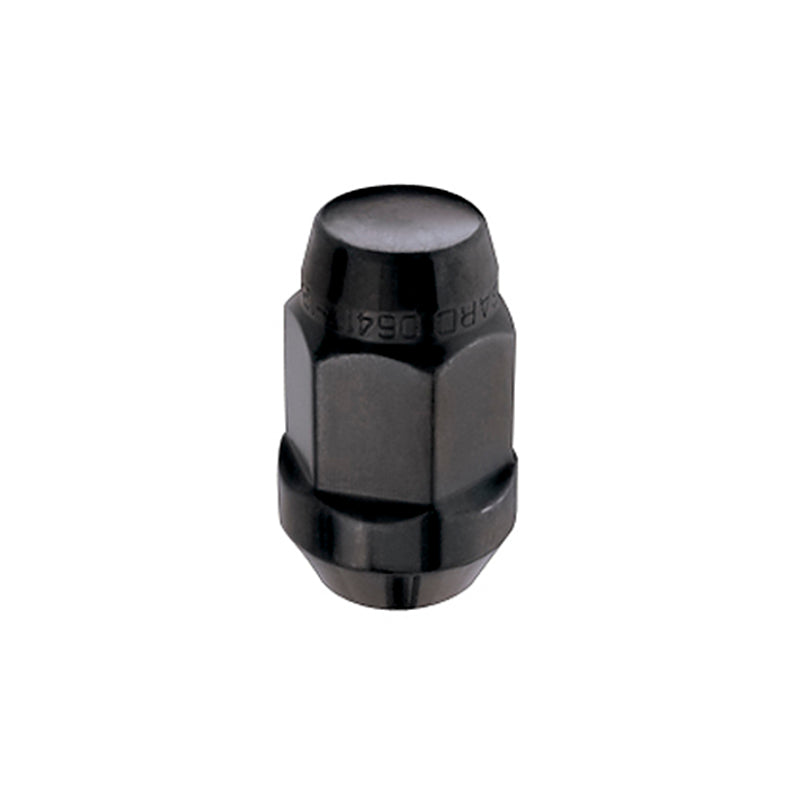 McGard Hex Lug Nut (Cone Seat Bulge Style) M12X1.5 / 3/4 Hex / 1.45in. Length (4-Pack) - Black McGard Lug Nuts  AXOPROS