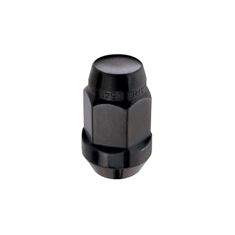 McGard Hex Lug Nut (Cone Seat Bulge Style) M12X1.5 / 3/4 Hex / 1.45in. Length (4-Pack) - Black McGard Lug Nuts  AXOPROS