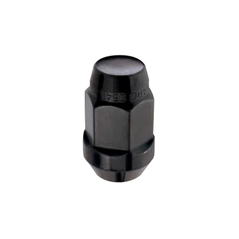 McGard Hex Lug Nut (Cone Seat Bulge Style) M14X1.5 / 22mm Hex / 1.635in. Length (4-Pack) - Black McGard Lug Nuts  AXOPROS