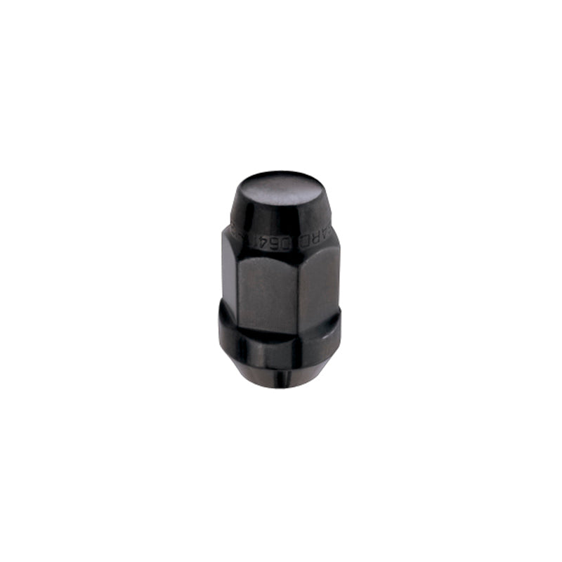 McGard Hex Lug Nut (Cone Seat Bulge Style) M14X1.5 / 22mm Hex / 1.635in. Length (4-Pack) - Black McGard Lug Nuts  AXOPROS