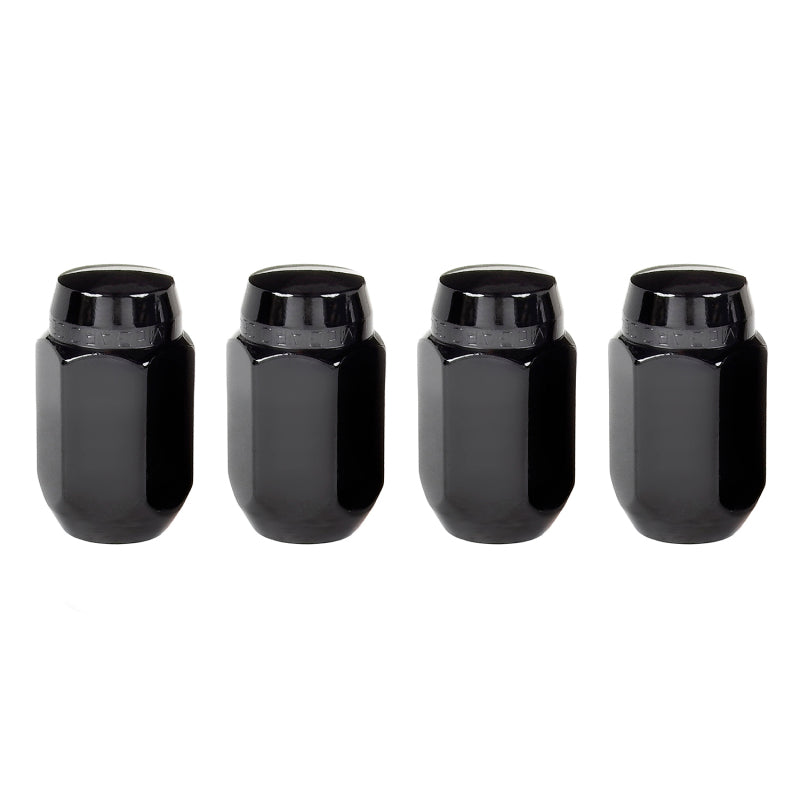 McGard Hex Lug Nut (Cone Seat) M14X1.5 / 22mm Hex / 1.635in. Length (4-Pack) - Black McGard Lug Nuts  AXOPROS