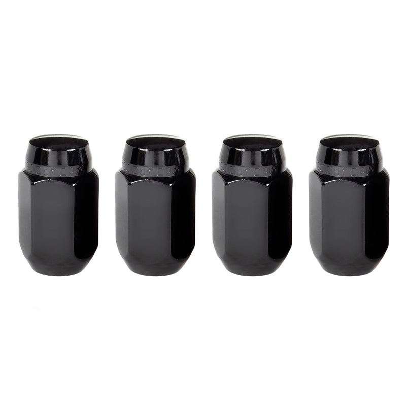 McGard Hex Lug Nut (Cone Seat) M14X1.5 / 22mm Hex / 1.635in. Length (4-Pack) - Black McGard Lug Nuts  AXOPROS
