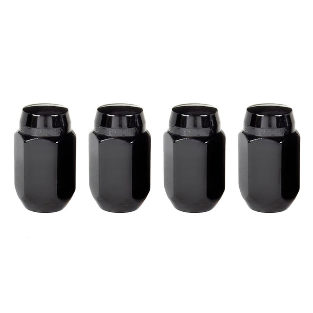 McGard Hex Lug Nut (Cone Seat) M14X1.5 / 22mm Hex / 1.635in. Length (4-Pack) - Black McGard Lug Nuts  AXOPROS