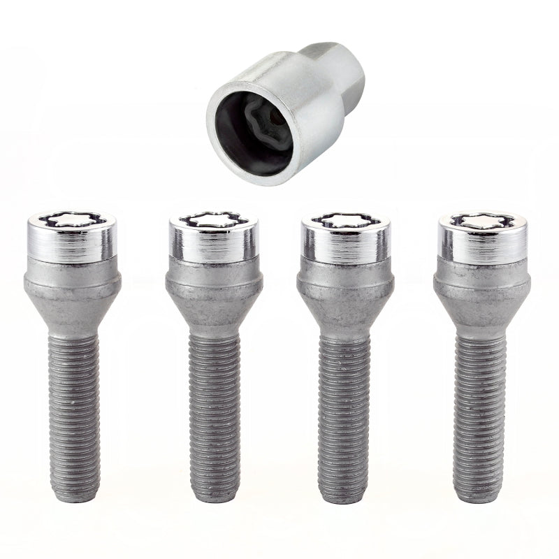 McGard Wheel Lock Bolt Set - 4pk. (Cone Seat) M12X1.5 / 17mm Hex / 40.5mm Shank Length - Chrome McGard Wheel Bolts  AXOPROS