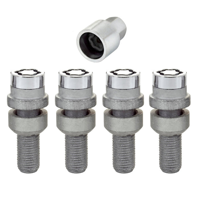 McGard Wheel Lock Bolt Set - 4pk. (Radius Seat) M14X1.5 / 17mm Hex / 28.2mm Shank Length - Chrome McGard Wheel Bolts  AXOPROS