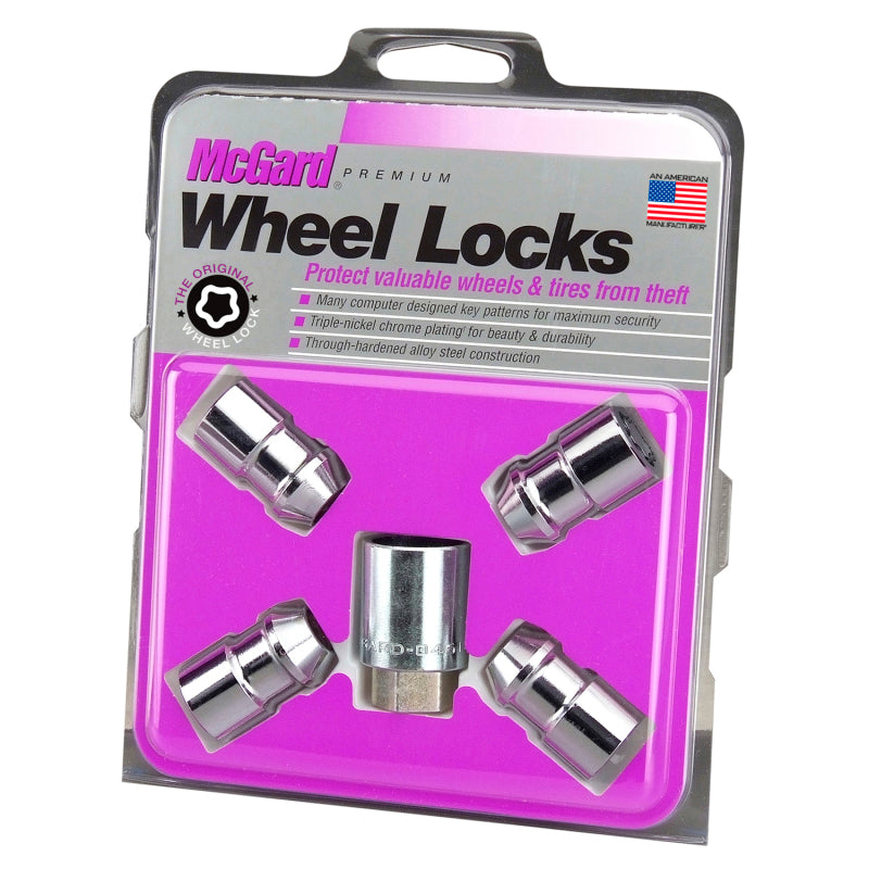 McGard Wheel Lock Nut Set - 4pk. (Cone Seat) 7/16-20 / 3/4 Hex / 1.46in. Length - Chrome McGard Lug Nuts  AXOPROS