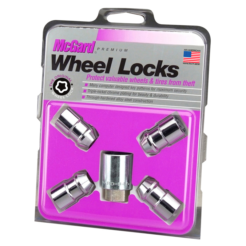 McGard Wheel Lock Nut Set - 4pk. (Cone Seat) 7/16-20 / 3/4 Hex / 1.46in. Length - Chrome McGard Lug Nuts  AXOPROS