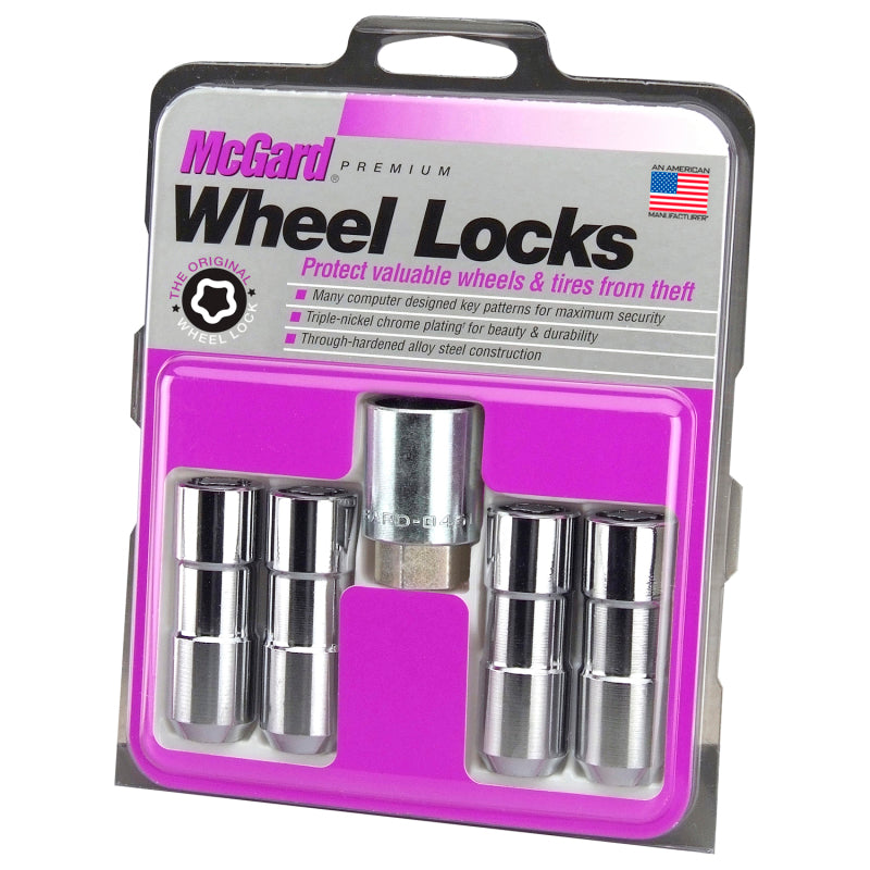 McGard Wheel Lock Nut Set - 4pk. (Cone Seat Duplex) 9/16-18 / 7/8 Hex / 2.5in. Length - Chrome McGard Lug Nuts  AXOPROS