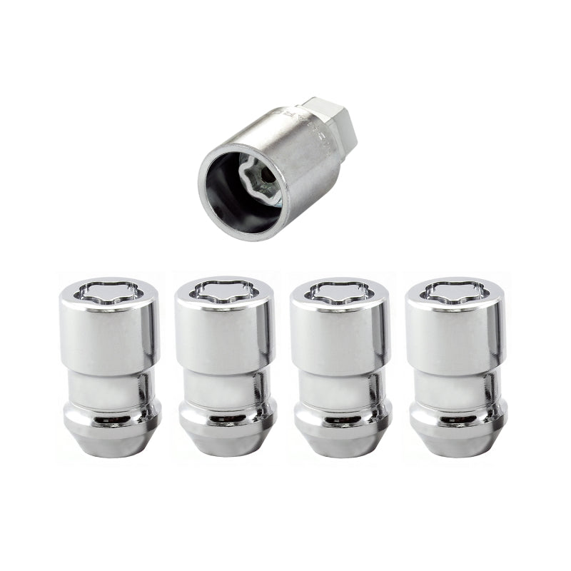 McGard Wheel Lock Nut Set - 4pk. (Cone Seat) M12X1.5 / 19mm & 21mm Dual Hex / 1.46in. L - Chrome McGard Lug Nuts  AXOPROS