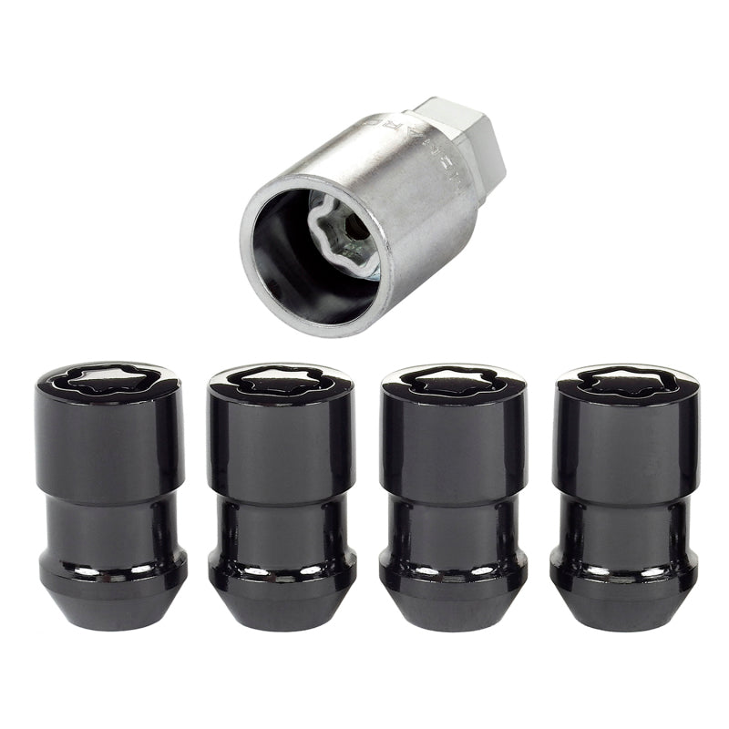McGard Wheel Lock Nut Set - 4pk. (Cone Seat) M12X1.5 / 19mm & 21mm Dual Hex / 1.46in. Length - Black McGard Lug Nuts  AXOPROS
