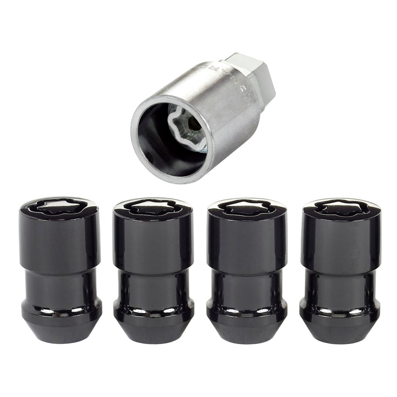 McGard Wheel Lock Nut Set - 4pk. (Cone Seat) M12X1.5 / 19mm & 21mm Dual Hex / 1.46in. Length - Black McGard Lug Nuts  AXOPROS