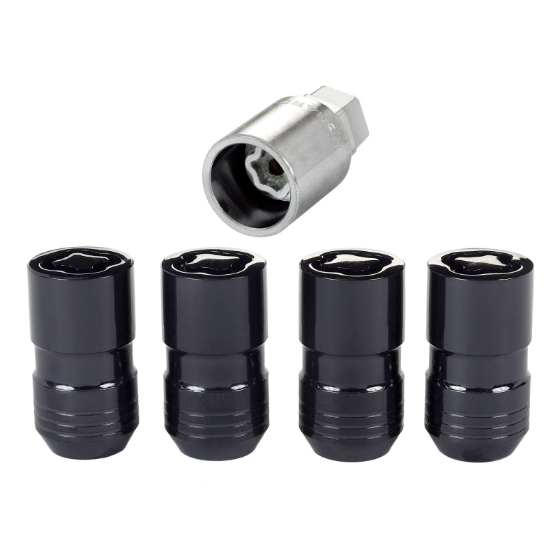 McGard Wheel Lock Nut Set - 4pk. (Cone Seat) M14X1.5 / 21mm & 22mm Dual Hex / 1.639in. L - Black McGard Lug Nuts  AXOPROS