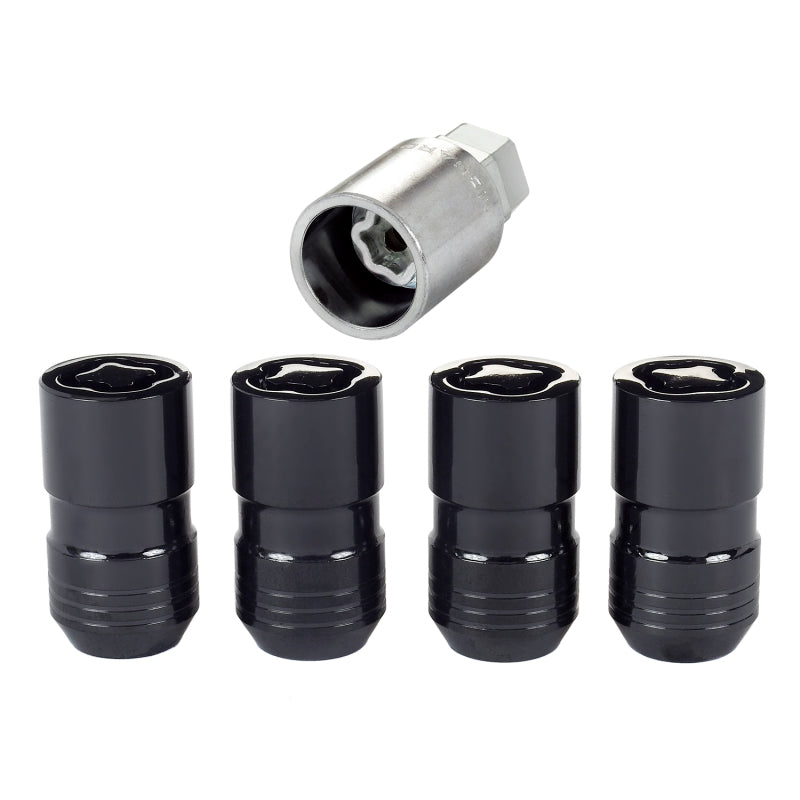 McGard Wheel Lock Nut Set - 4pk. (Cone Seat) M14X1.5 / 21mm & 22mm Dual Hex / 1.639in. L - Black McGard Lug Nuts  AXOPROS