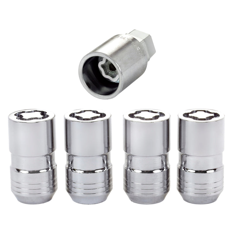 McGard Wheel Lock Nut Set - 4pk. (Cone Seat) M14X1.5 / 21mm & 22mm Dual Hex / 1.639in. L - Chrome McGard Lug Nuts  AXOPROS