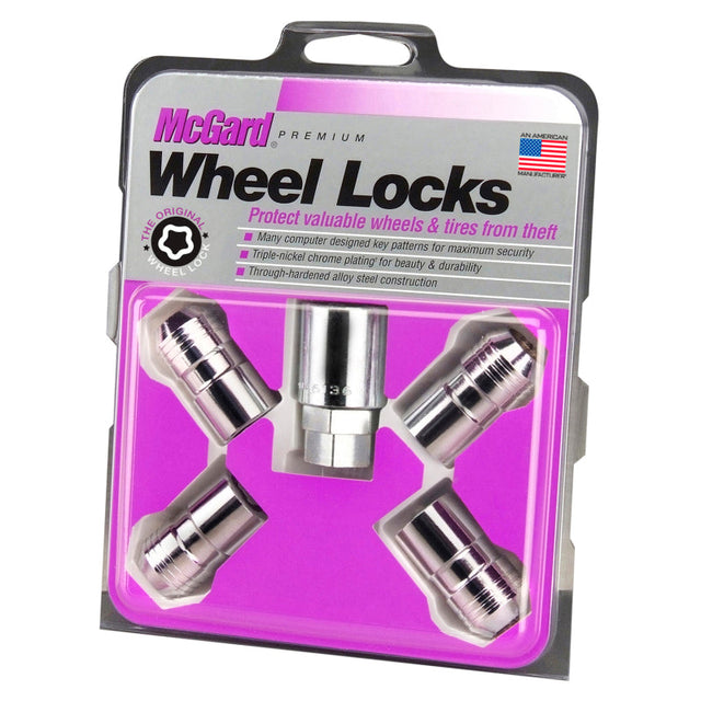 McGard Wheel Lock Nut Set - 4pk. (Cone Seat) M14X1.5 / 21mm & 22mm Dual Hex / 1.639in. L - Chrome McGard Lug Nuts  AXOPROS