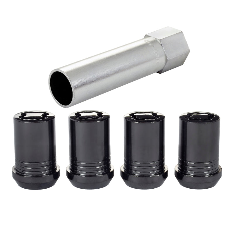 McGard Wheel Lock Nut Set - 4pk. (Tuner / Cone Seat) M12X1.25 / 13/16 Hex / 1.24in. Length - Black McGard Lug Nuts  AXOPROS