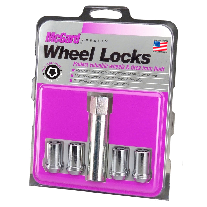 McGard Wheel Lock Nut Set - 4pk. (Tuner / Cone Seat) M12X1.25 / 13/16 Hex / 1.24in. Length - Chrome McGard Lug Nuts AXOPROS