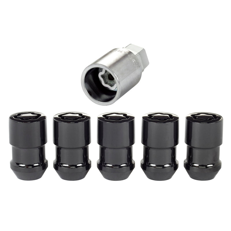 McGard Wheel Lock Nut Set - 5pk. (Cone Seat) 1/2-20 / 3/4 &13/16 Dual Hex / 1.46in. Length - Black McGard Lug Nuts  AXOPROS