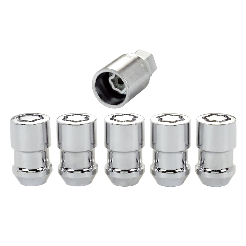 McGard Wheel Lock Nut Set - 5pk. (Cone Seat) 1/2-20 / 3/4 &13/16 Dual Hex / 1.46in. Length - Chrome McGard Lug Nuts  AXOPROS