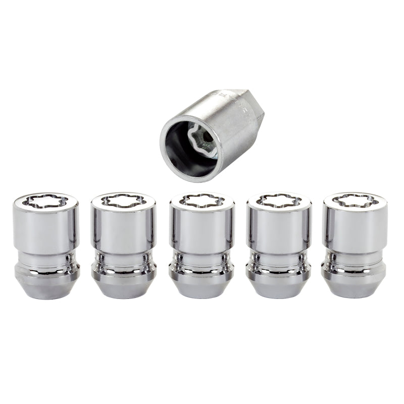 McGard Wheel Lock Nut Set - 5pk. (Cone Seat) M12X1.5 / 13/16 Hex / 1.28in. Length - Chrome McGard Lug Nuts  AXOPROS