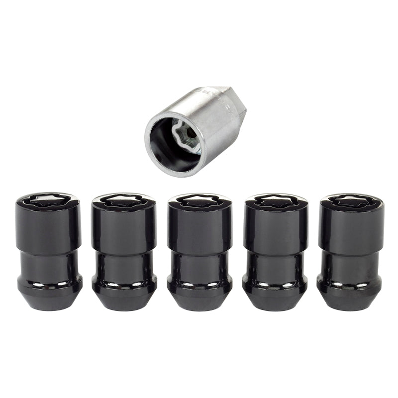 McGard Wheel Lock Nut Set - 5pk. (Cone Seat) M12X1.5 / 3/4 Hex / 1.46in. Length - Black McGard Lug Nuts  AXOPROS