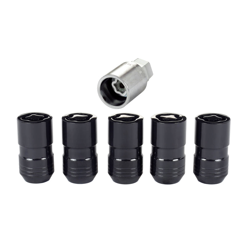 McGard Wheel Lock Nut Set - 5pk. (Cone Seat) M14X1.5 / 22mm Hex / 1.639in OAL - Black McGard Lug Nuts  AXOPROS
