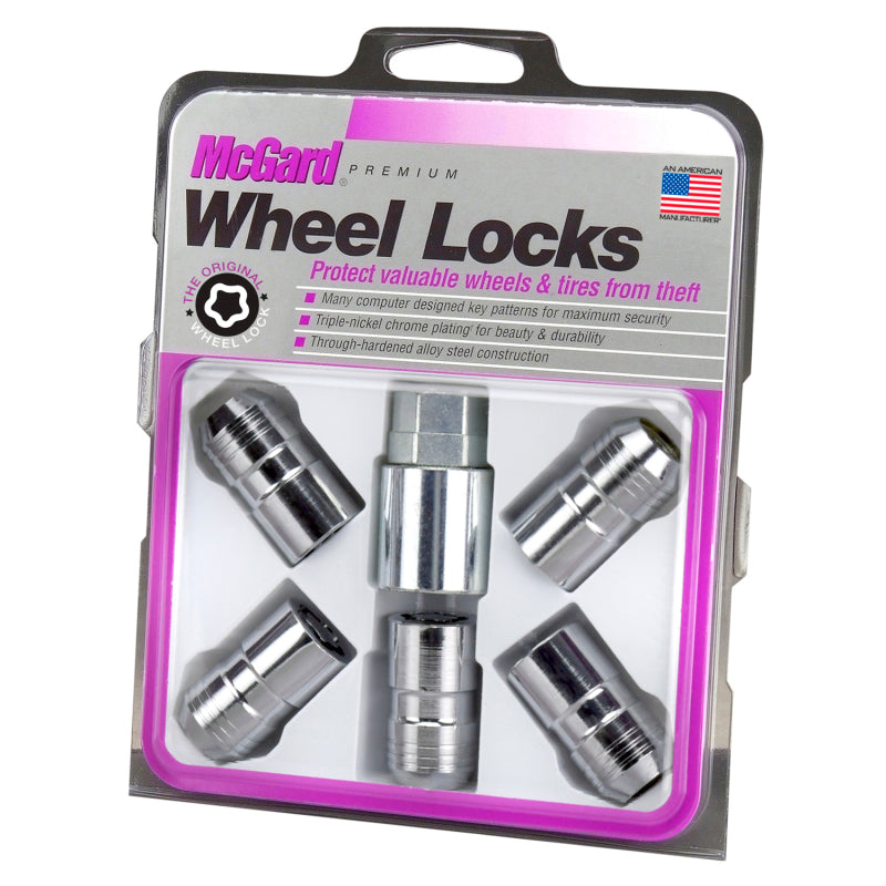 McGard Wheel Lock Nut Set - 5pk. (Cone Seat) M14X1.5 / 22mm Hex / 1.639in OAL - Chrome McGard Lug Nuts AXOPROS