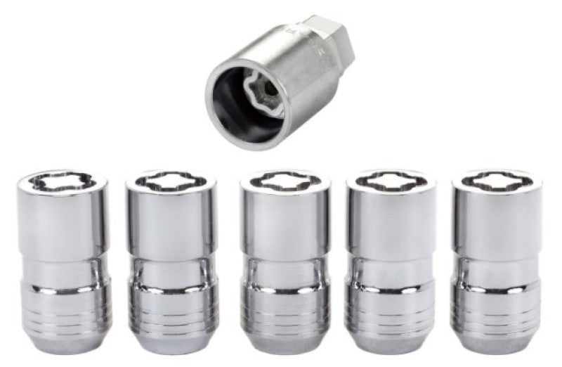 McGard Wheel Lock Nut Set - 5pk. (Cone Seat) M14X1.5 / 22mm Hex / 1.639in OAL - Chrome McGard Lug Nuts AXOPROS