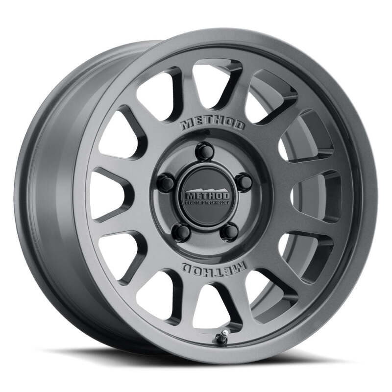 Method MR703 17x9 / -12mm Offset / 71.5mm Bore / 5x5 BP / 4.8in BS - Gloss Titanium Wheel Method Wheels Wheels - Cast AXOPROS