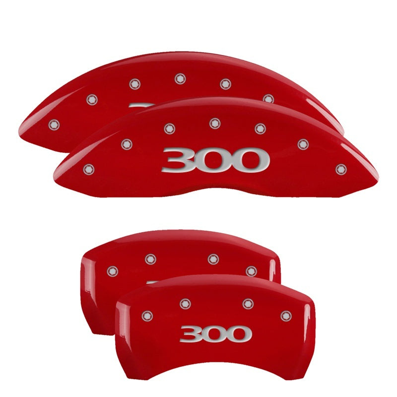 MGP 4 Caliper Covers Engraved Front & Rear 300 Red finish silver ch MGP Caliper Covers AXOPROS