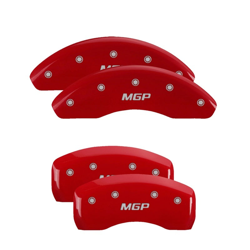 MGP 4 Caliper Covers Engraved Front & Rear MGP Red Finish White Characters 2018 Toyota Camry L/LE/SE MGP Caliper Covers AXOPROS
