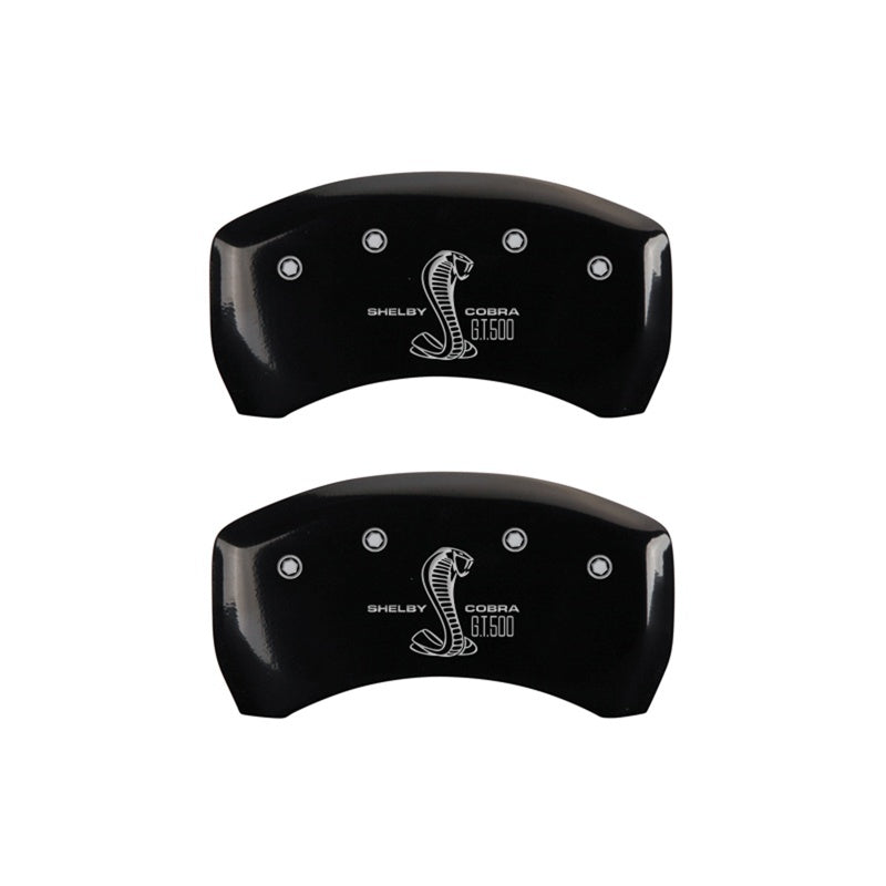 MGP Rear set 2 Caliper Covers Engraved Rear GT500 Shelby & Cobra Black finish silver ch MGP Caliper Covers AXOPROS